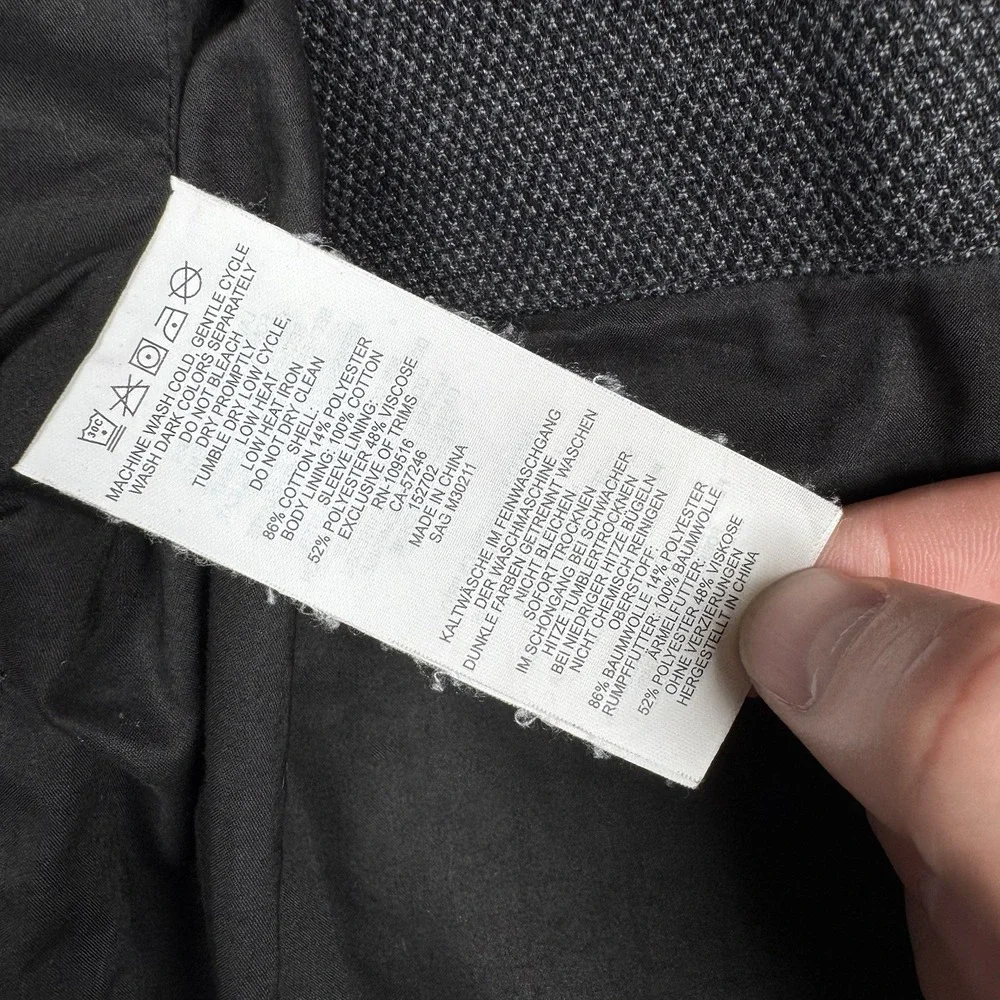 VICTORINOX Blazer Jacket Utility Dark Gray Cotton - Men's Small